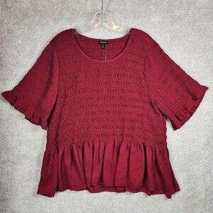 Torrid Size 3X (3) Red Short Sleeve Top NWT